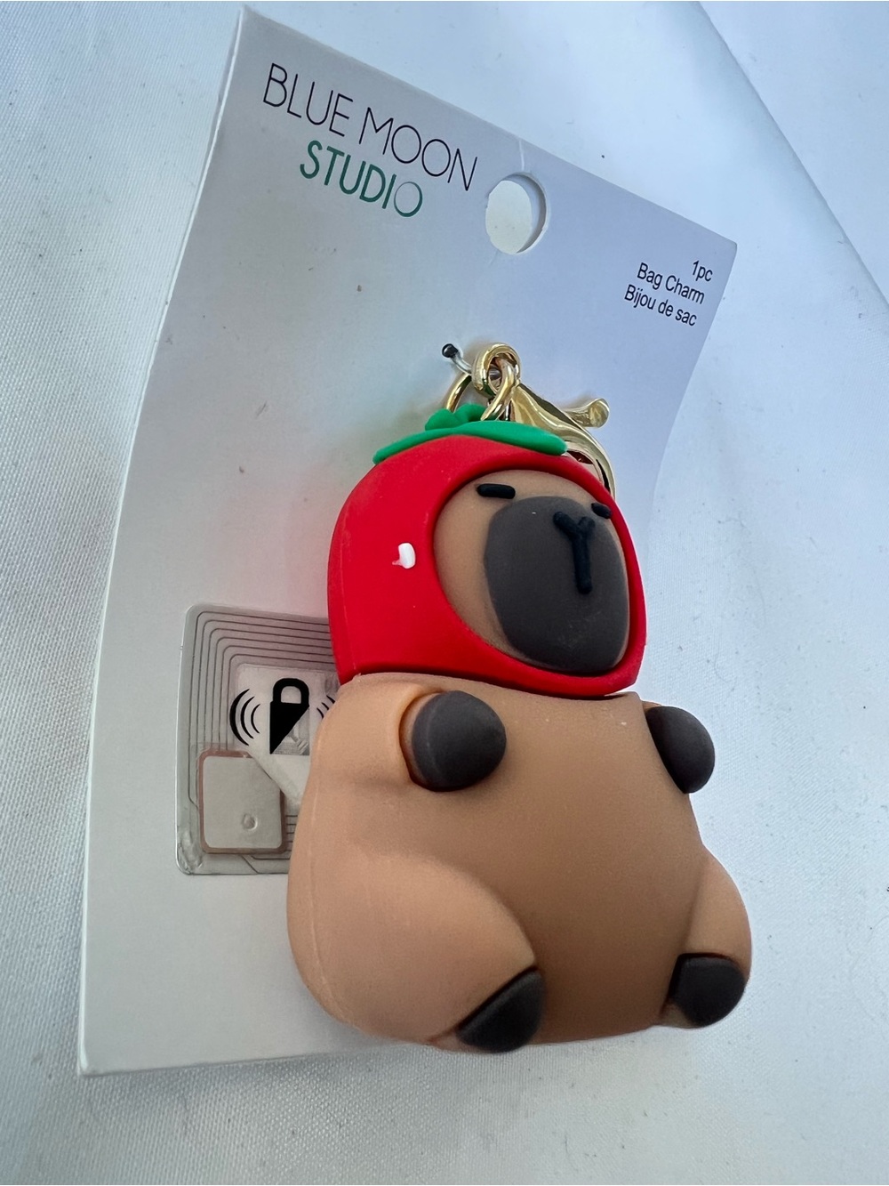 Blue Moon Studio Capybara Strawberry Hat Bag Charm Keychain Cute Kawaii